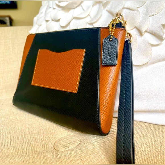 Coach Black and Brown Wristlet with Gold hardware - Picture 4 of 10